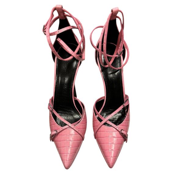 Arielle Baron Amrita Croc-Effect Leather Platform Pumps NWB Size 38 1/2 or US 8 - Picture 6 of 13